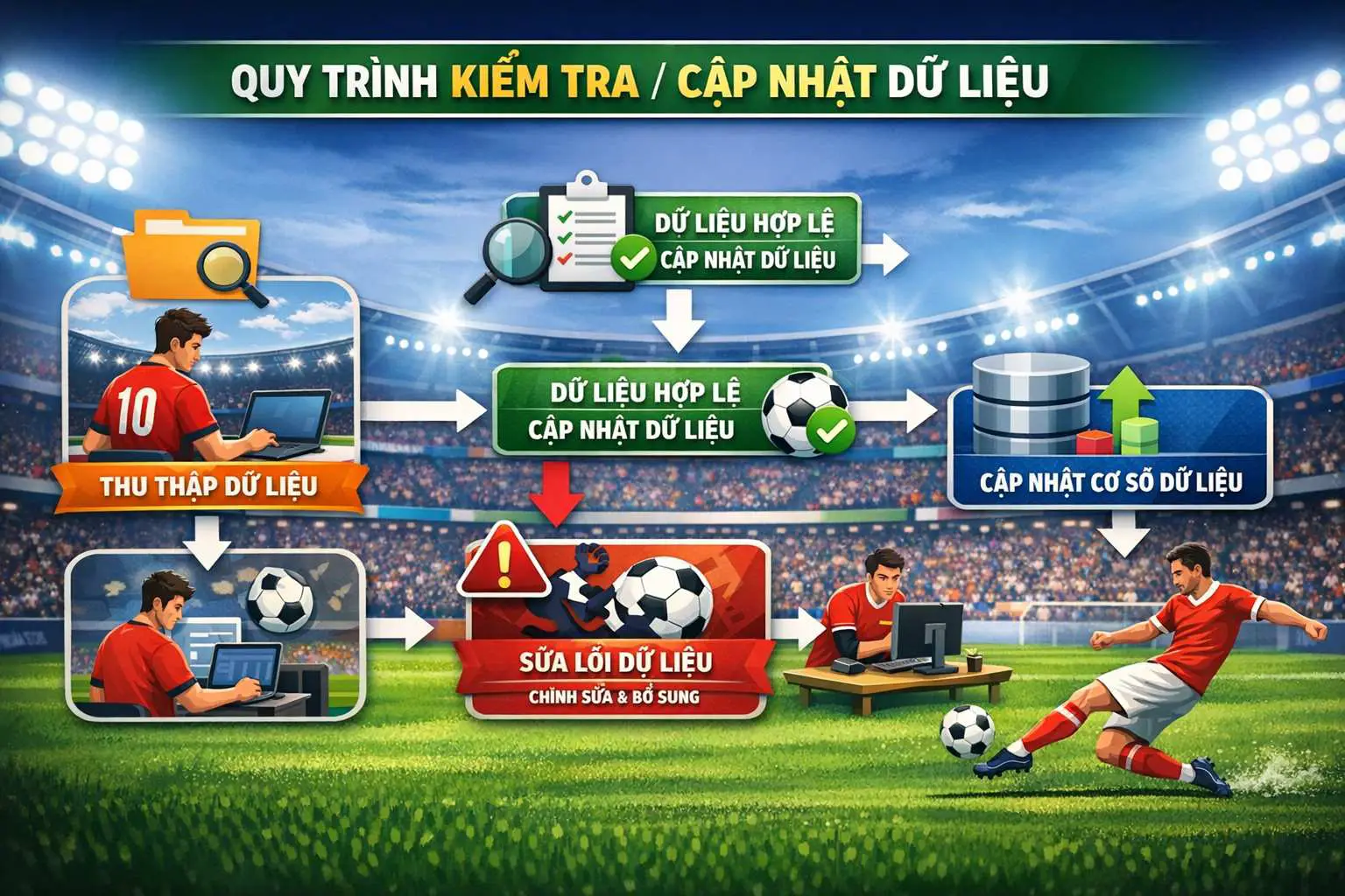 Quy trình cập nhật và đồng bộ dữ liệu bảng xếp hạng bóng đá